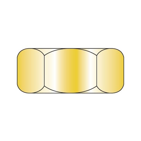 Newport Fasteners Hex Nut, 1/2"-13, Steel, Grade 2, Zinc Yellow, 7/16 in Ht, 1200 PK NB321250B-1200